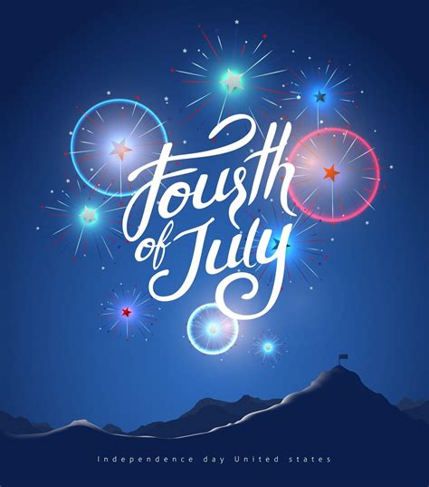 Independence day USA banner template fireworks background 2562070 ...