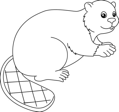 Beaver Coloring Page Isolated for Kids 5162930 Vector Art at Vecteezy