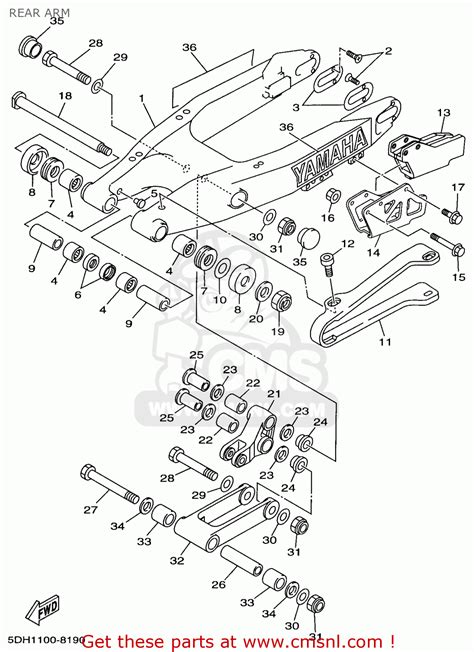 Yamaha YZ250-1 1998 (W) USA REAR ARM - buy original REAR ARM spares online