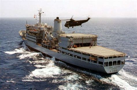 RFA Fort Austin & Sea King.