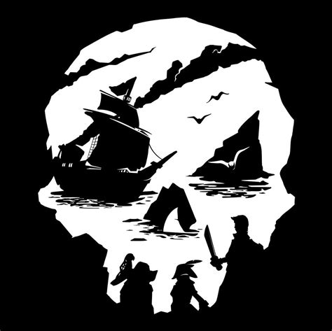 The Game Sea of Thieves logo hiding a full scene in the skull : r ...