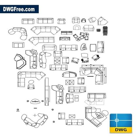 Living room furniture DWG Download AutoCAD Blocks Model. | Living room ...