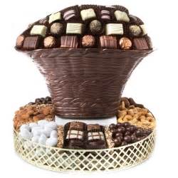 Oval Dark Chocolate & Nut Gift Basket • Chocolate Mold Gift Baskets ...