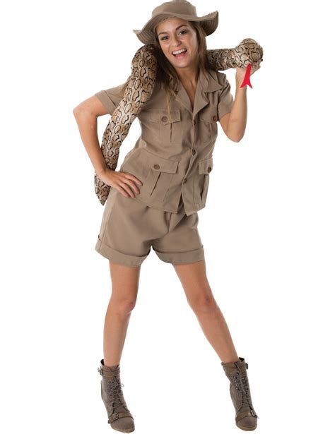 Womens Khaki Safari Zoo Keeper Uniform Animal Explorer Fancy Dress ...