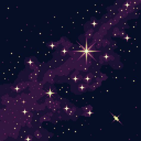 an image of stars in the sky with purple hues and white dots on them