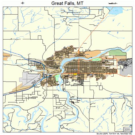 Great Falls Montana Street Map 3032800