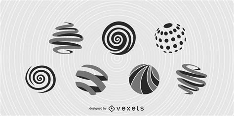 7 Free Spiral Vector Spheres Vector Download