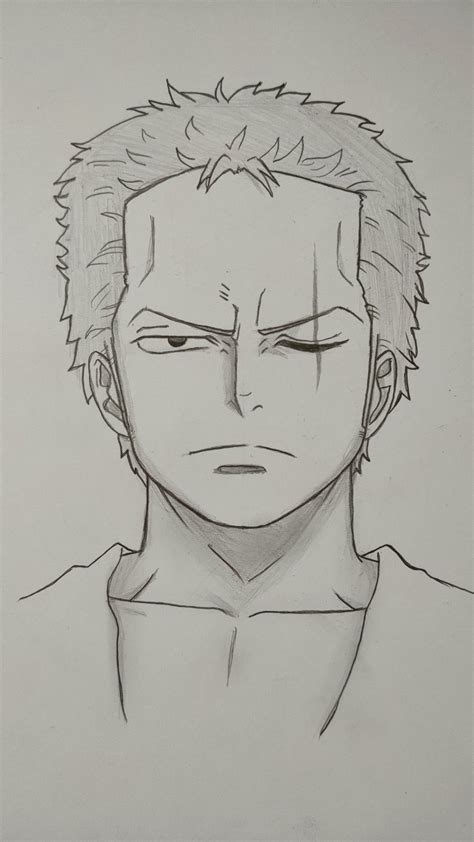 How to draw zoro one piece with pencil - anime drawing | Anime sketch ...