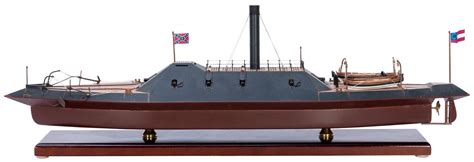 Pair of Naval Scale Models. Including: model of a Confederate Ironclad ...