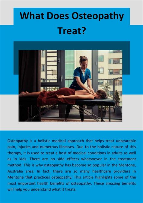 What Does Osteopathy Treat?