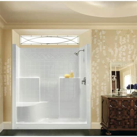 Aquatic Everyday 60 in. x 36 in. x 76 in. 1-Piece Shower Stall with ...