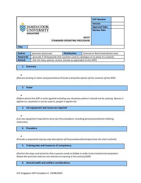 Writing Standard Operating Procedures Template | Images and Photos finder