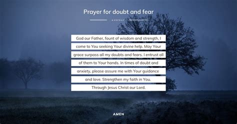 Prayer for doubt and fear