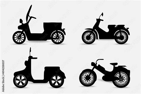 Collection of motorcycle vector design. Silhouette of motorcycle vector ...