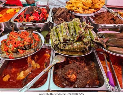 Various Padang Cuisine Indonesian Traditional Food Stock Photo ...