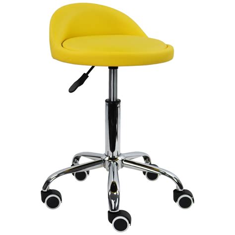 PU Leather Sponge Drafting Stool with Low Backrest Salon Task Chair ...