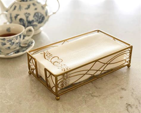 Gold Elegant Sturdy Guest Napkin Holder | Disposable Paper Hand Towel ...