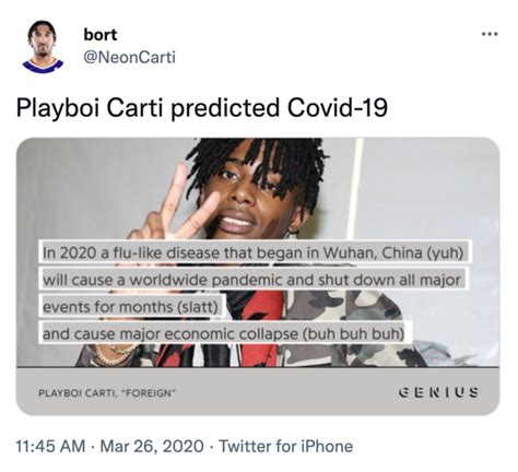 Playboi Carti Predicted Covid-19 | Playboi Carti | Know Your Meme