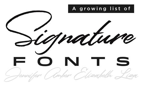 Common signature style fonts - porcomfort