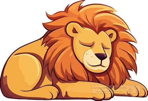 Lion Clipart-cute sleeping lion eyes closed