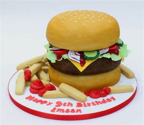 burger & fries cake | Burger and fries, Burger, Fries