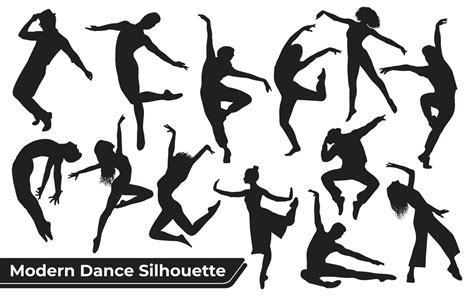 Collection of Woman Modern dance silhouettes in different poses 4637229 ...