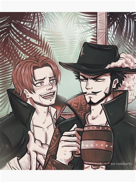 "Mihawk & Shanks" Sticker for Sale by xo-romiiarts | Redbubble