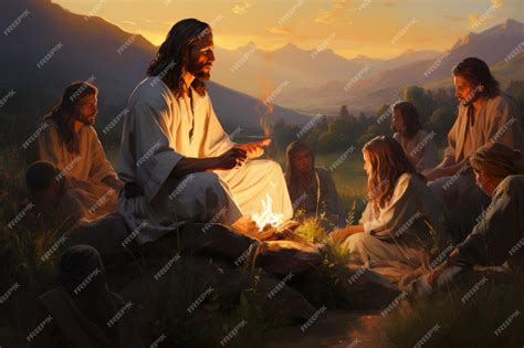 Premium AI Image | jesus christ bible holy mountain sermon