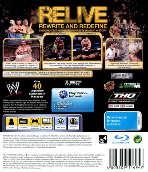 WWE Legends of WrestleMania cover or packaging material - MobyGames