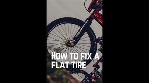 How To Fix A Flat Tire On A Bike - YouTube