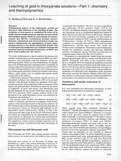 Thiocyanate Part1 | PDF