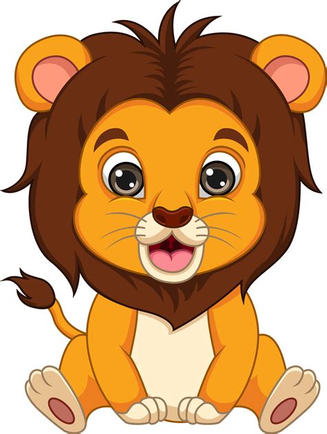 Cute baby lion cartoon sitting 6798442 Vector Art at Vecteezy