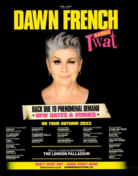 Dawn French's 'huge t***' tour poster cleared by watchdog after ...