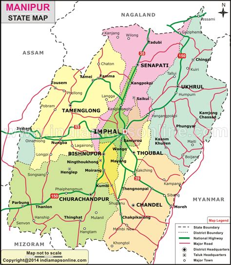 Manipur In India Map - Map Of Western Hemisphere