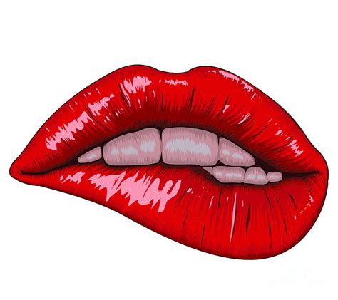 Biting Lip SVG Vector Lip Biting Design SVG Red LIp Biting Lips Clip ...