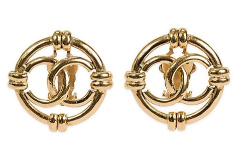 Chanel Gold Cutout CC Logo Earrings on OneKingsLane.com | Earrings ...