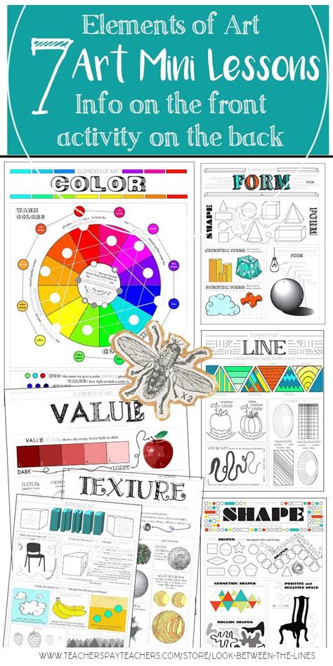 7 Elements of Art Worksheets, Activities, Lesson to lead to Principles ...