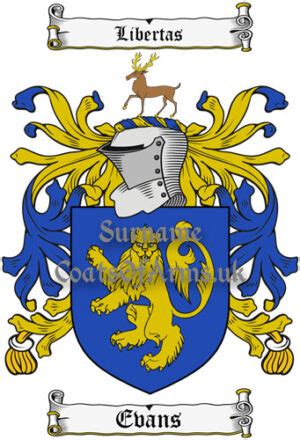 Evans (Wales) Coat of Arms (Family Crest) PNG Instant Download