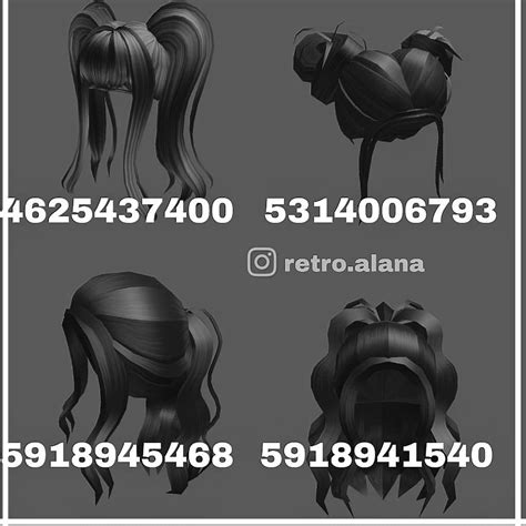 Black Hairs | Black hair roblox, Roblox codes, Roblox pictures