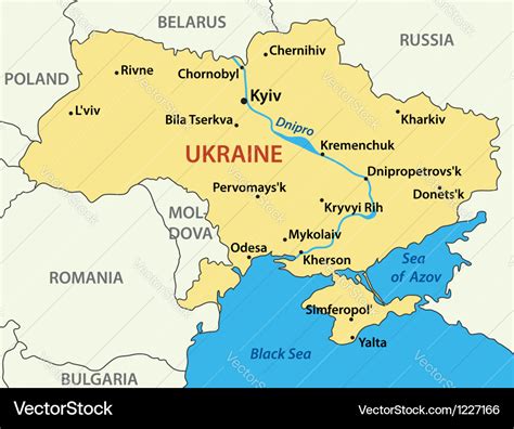 Map of ukraine Royalty Free Vector Image - VectorStock