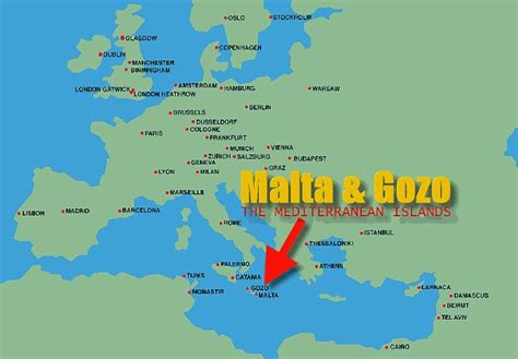 malta map, click on map of malta located in the middle of mediterranean ...