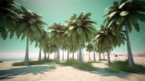 Tropical Paradise Gorgeous 3d Render Of A Palm Tree For Your Summer ...