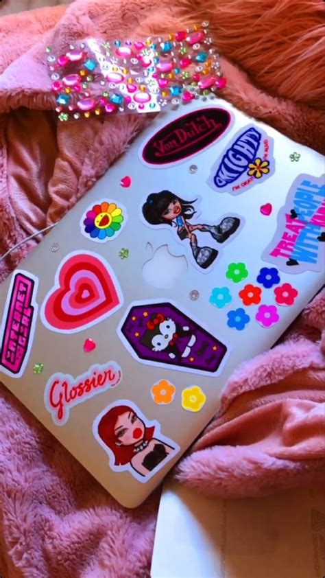 laptop decor😜 | Laptop case stickers, Y2k stickers, Laptop decoration