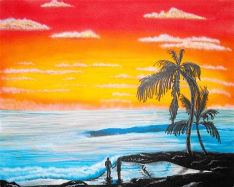 Couple Sunset Painting by Bob VanDorn - Fine Art America