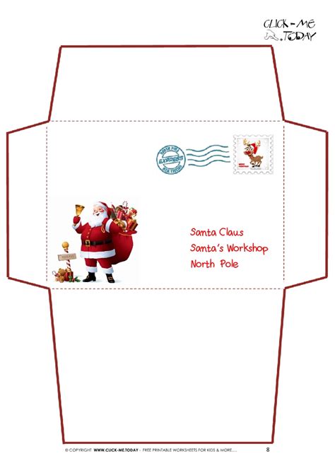 Printable Letter to Santa Claus envelope template -Santa Stamp-8