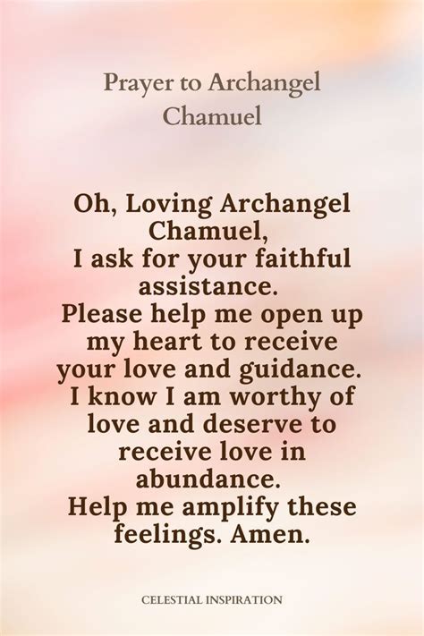 the prayer for loving archangel