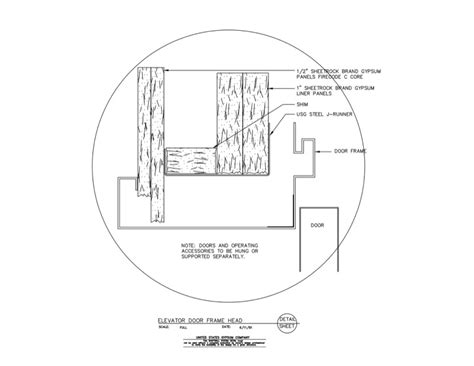 Design Details Details Page - Shaft Wall Elevator Door Frame Head Detail