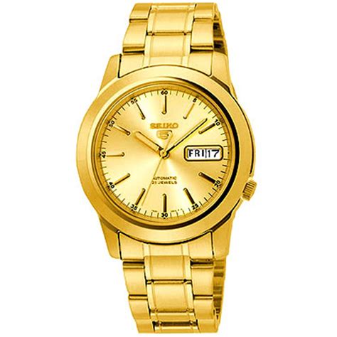 Seiko - Seiko Men's 5 Automatic SNKE56K Gold Gold Tone Stainles-Steel ...