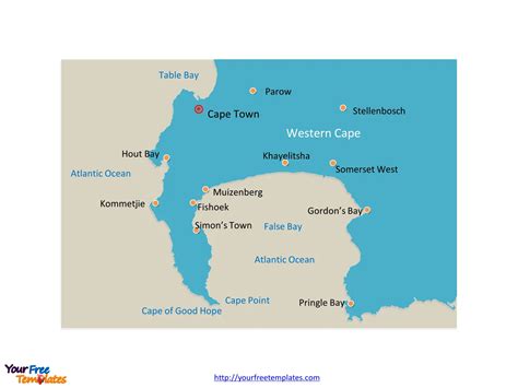 Cape_of_Good_Hope_Map_with_cities - Free PowerPoint Template