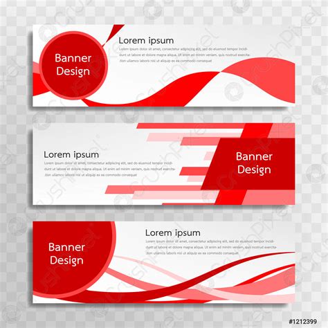 A set of red banner templates designed for the web - stock vector ...